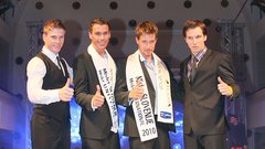 Erik Ferfolja, lastnik lepotnih licenc in glavni organizator dogodka, Bojan Ilijanič, Mister Slovenije 2010 za Mister Universe, Marko Janko, Mister Slovenije 2010 za Mister International in Peter Klinc, Mister Slovenije 2009 za Mister International